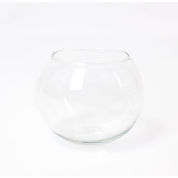 Rund te-ljushållare TOBI EARTH i glas, transparen, 10cm, Ø11,5cm