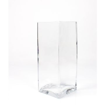 Fyrkantig blomvas JACK EARTH i glas, klar, 14x14x35cm