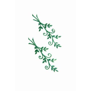 Vaxornament grenar WITALINA, 2 st, m&ouml;rkgr&ouml;nt, 8x3cm