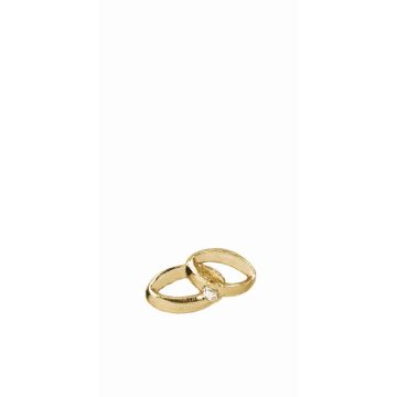 Vaxornament vigselringar AKONY med sten, glänsande guld, 1,8x3,5cm Vaxornament vigselringar AKONY med sten, glänsande guld, 1,8x3,5cm