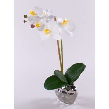 Konstgjord Phalaenopsis-orkidé EMILIA, keramikkruka, vit, 45cm
