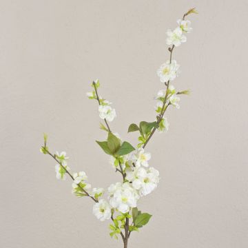 Konstgjord körsbärsblomgren VALESKA med blommor, vit, 85cm, Ø3-5cm