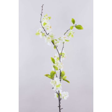 Konstgjord körsbärsblomkvist VALESKA med blommor, vit, 115cm, Ø4-6cm
