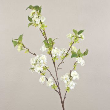 Konstgjorda blommor - körsbärsblomgren MATSUDA med blommor, krämvit, 130cm, Ø6-11cm