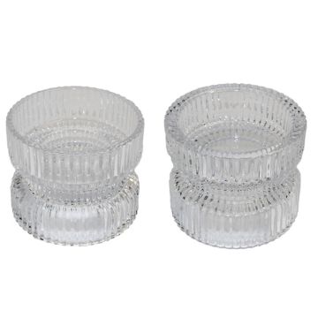 Vändbar glasljushållare ARTORIUS för maxi-te-ljus, blockljus, klar, 7,3cm, Ø8,9cm