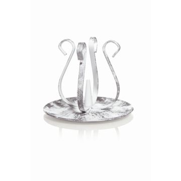 Vintage metallljusstake ISTREDD med spets, för ljus Ø3-4cm, silvervit, 8,5cm, Ø10cm Vintage metallljusstake ISTREDD med spets, för ljus Ø3-4cm, silvervit, 8,5cm, Ø10cm