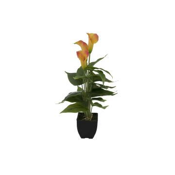 Plastkalla JAMILA i dekorativ kruka, orange-gul, 40cm, 4x6cm Plastkalla JAMILA i dekorativ kruka, orange-gul, 40cm, 4x6cm