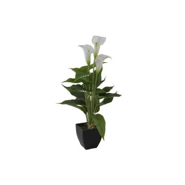 Plastcalla JAMILA i dekorativ kruka, vit, 40cm, 4x6cm