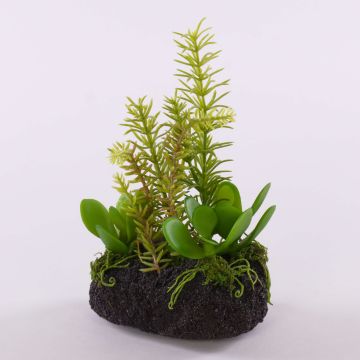 Konstgjord suckulentarrangemang BAMBI i jordklump, grön, 19cm Konstgjord suckulentarrangemang BAMBI i jordklump, grön, 19cm