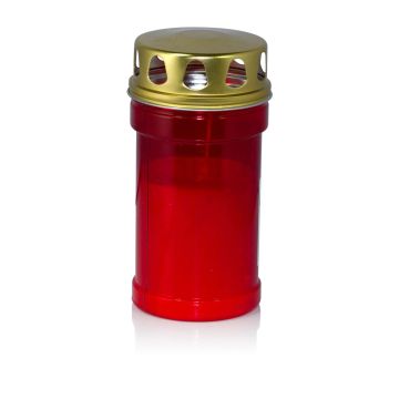 Gravljus AMONIA med lock, röd-vit, 14,5cm, Ø7cm, 60 timmar