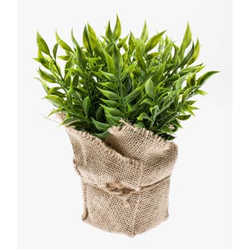 Konstväxt, ört, musbjörn VITUS i jutesäck, grön, 22cm, Ø24cm Konstväxt, ört, musbjörn VITUS i jutesäck, grön, 22cm, Ø24cm