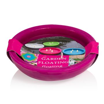 Utomhus-flytljus NEREA, 3 vekar, cerise, 4,5cm, Ø15,8cm, 5,5 timmar Utomhus-flytljus NEREA, 3 vekar, cerise, 4,5cm, Ø15,8cm, 5,5 timmar