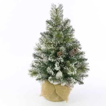 Konstgjord julgran RIGA, jutesäck, med kottar, vit, 90cm, Ø50cm Konstgjord julgran RIGA, jutesäck, med kottar, vit, 90cm, Ø50cm