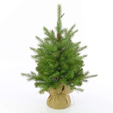 Konstgjord gran WELLINGTON, jutesäck, LED-lampor, 60cm, Ø50cm