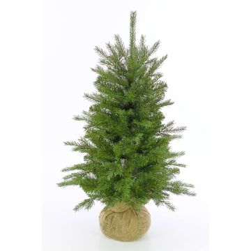 Konstgjord gran WELLINGTON, jutesäck, LED-lampor, 90cm, Ø65cm