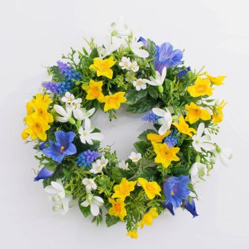 Konstgjord vårkrans FILIPPA, narcis, hyacint, brokig, Ø30cm Konstgjord vårkrans FILIPPA, narcis, hyacint, brokig, Ø30cm