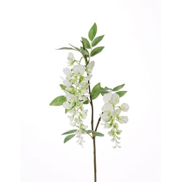 Konstgjord wisteria-gren NEZUMI med blommor, vit, 105cm