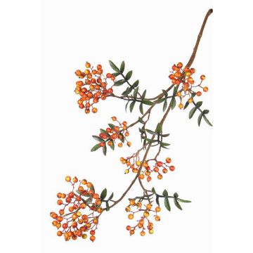 Konstgjord rönnkvist CERRY med bär, orange, 110cm