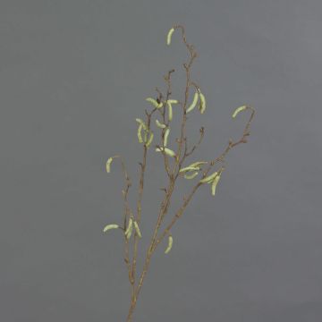 Konstgjord björkkvist NANTE med blommor, brun, 65cm, Ø0,5cm