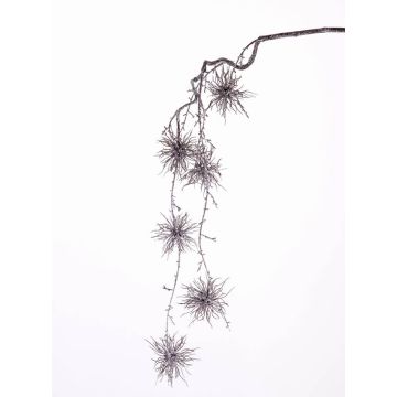 Konstgjord hamamelis-gren ZENDAYA med blommor, frusen, brun, 110cm