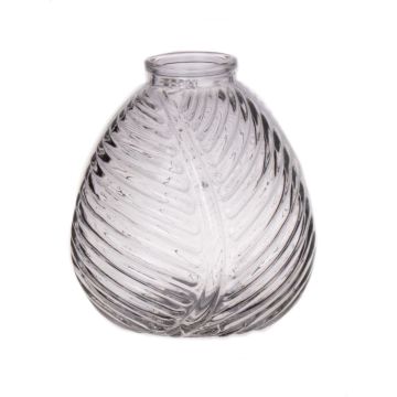 Flaskvas NELLOMIO med bladstruktur, glas, klart, 13cm, Ø12cm