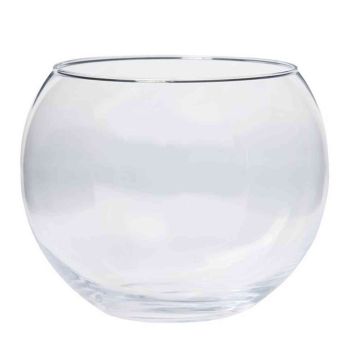 Ljusstake, sfärisk vas TOBI OCEAN i glas, klar, 17,5cm, Ø19cm