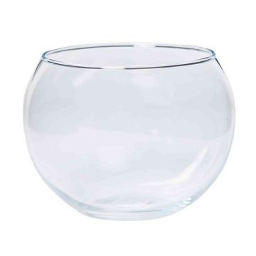 Ljusstake, sfärisk vas TOBI OCEAN i glas, klar, 10cm, Ø13cm