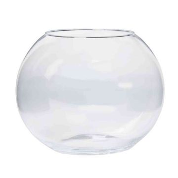 Ljusstake, rund vas TOBI OCEAN i glas, klar, 20cm, Ø25cm