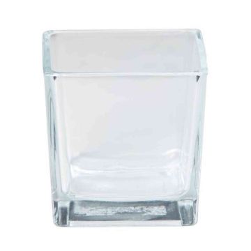 Te-ljushållare i glas KIM OCEAN, klart, 8x8x8cm