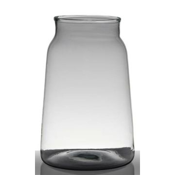 Ljusstake i glas QUINN EARTH, återvunnet, klargrönt, 35cm, Ø24cm