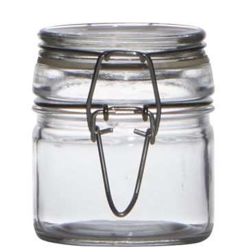 Konservglas POPPY med båglock, klart, 7cm, Ø6cm