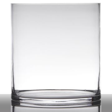 Ljusstake i glas, cylindrisk, SANSA EARTH, transparen, 30cm, Ø25cm