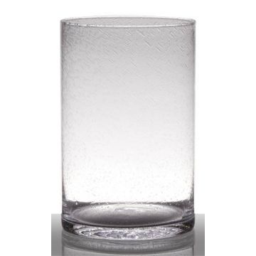 Cylindrisk glasvas SANUA med bubblor, klar, 30cm, Ø19cm