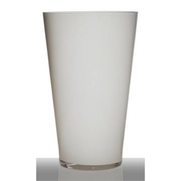 Konisk blomvas ANNA EARTH i glas, vit, 40cm, Ø25cm