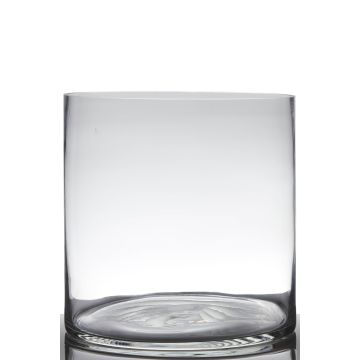 Ljusstake i glas, cylindrisk, SANSA EARTH, transparen, 25cm, Ø25cm