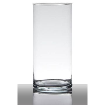 Glasvas, cylindrisk, SANYA EARTH, transparen, 25cm, Ø12cm