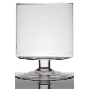 Ljuslykta i glas LILIAN på fot, transparen, 24cm, Ø19cm