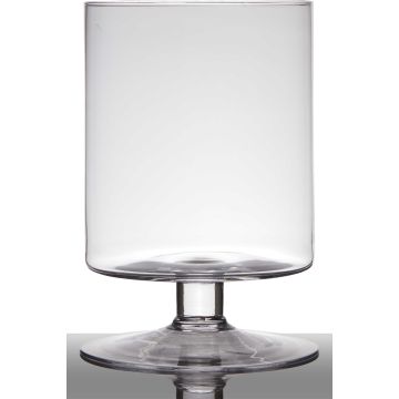 Ljuslykta i glas LILIAN på fot, klar, 29cm, Ø19cm