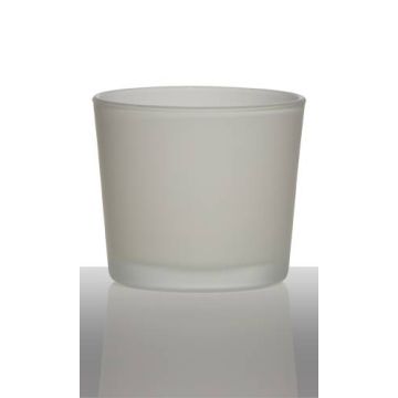 Stort te-ljusglas ALENA FROST, mat vitt, 9cm, Ø10cm