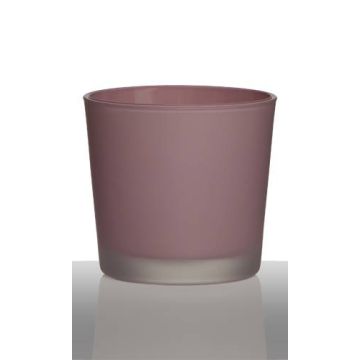 Glasöverkruka ALENA FROST, mat gammaldagsrosa, antikrosa-grön mat, 11cm, Ø11,5cm Glasöverkruka ALENA FROST, mat gammaldagsrosa, antikrosa-grön mat, 11cm, Ø11,5cm