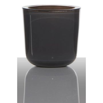 Te-ljushållare NICK i glas, mörkgrå-transparent, 7,5cm, Ø7,5cm Te-ljushållare NICK i glas, mörkgrå-transparent, 7,5cm, Ø7,5cm