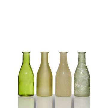 Glasflaskor ANYA, 4 st, gröna, 18cm, Ø6cm