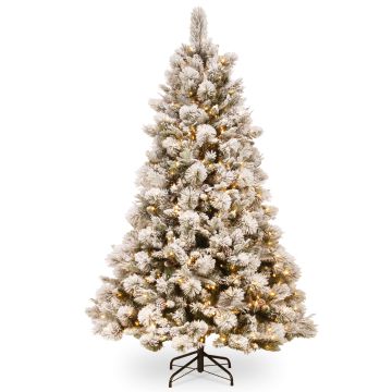 Konstgjord gran MINSK SPEED, kottar, LED-lampor, snöad, 230cm, Ø150cm Konstgjord gran MINSK SPEED, kottar, LED-lampor, snöad, 230cm, Ø150cm