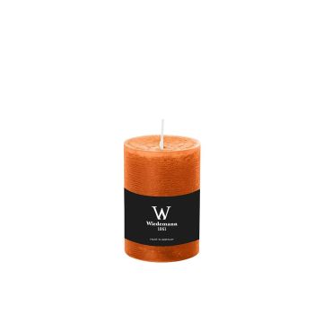Blockljus för ljuslykta AURORA, orange, 10cm, Ø6,8cm, 42 timmar - Tillverkat i Tyskland