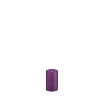 Stumpvaxljus MAEVA, violett, 10cm, Ø5cm, 23 timmar - Tillverkad i Tyskland