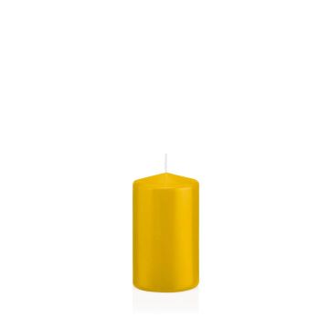 Stumpvaxljus MAEVA, gult, 10cm, Ø6cm, 33 timmar - Tillverkat i Tyskland
