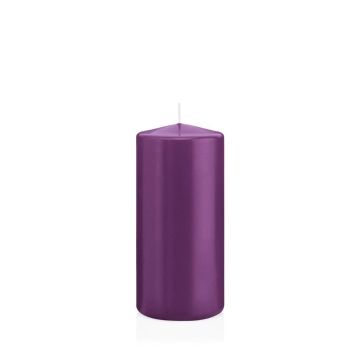 Stumpvaxljus MAEVA, violett, 15cm, &Oslash;7cm, 63 timmar - Tillverkad i Tyskland