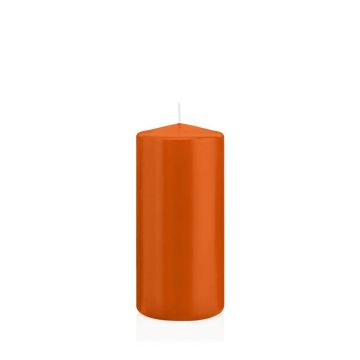 Stumpvaxljus MAEVA, orange, 15cm, &Oslash;7cm, 63 timmar - Tillverkad i Tyskland