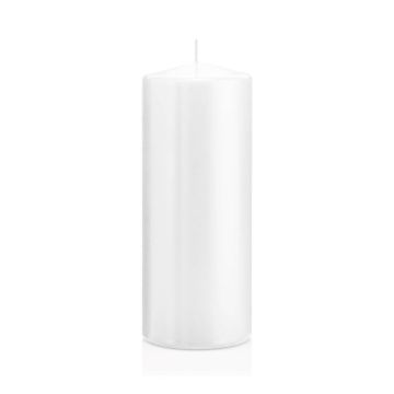 Stumpvaxljus MAEVA, vitt, 20cm, Ø8cm, 119h - Tillverkat i Tyskland