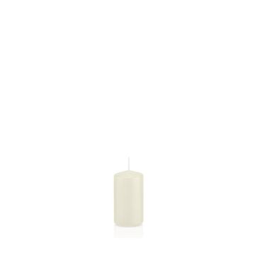 Stumpvaxljus MAEVA, elfenben, 20cm, Ø10cm, 156 timmar - Tillverkad i Tyskland